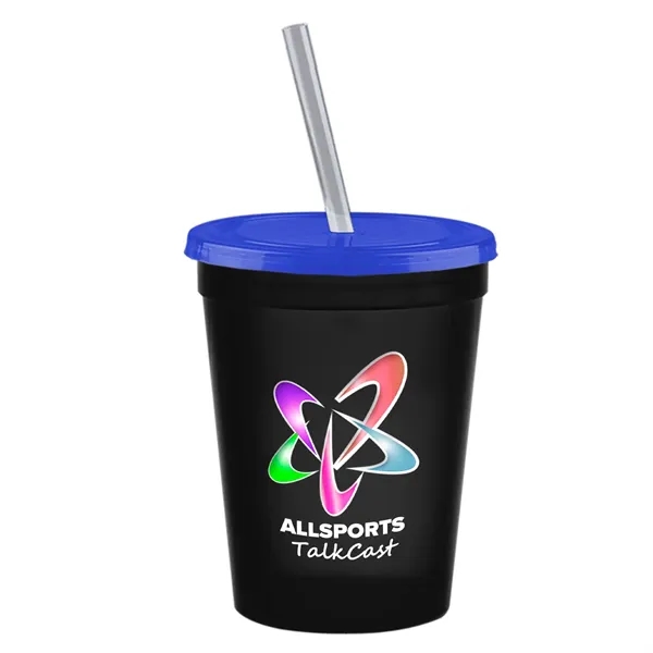 Molded in USA 16 oz. Stadium Cup with Lid & Straw... from ASI 40480 Koozie Group