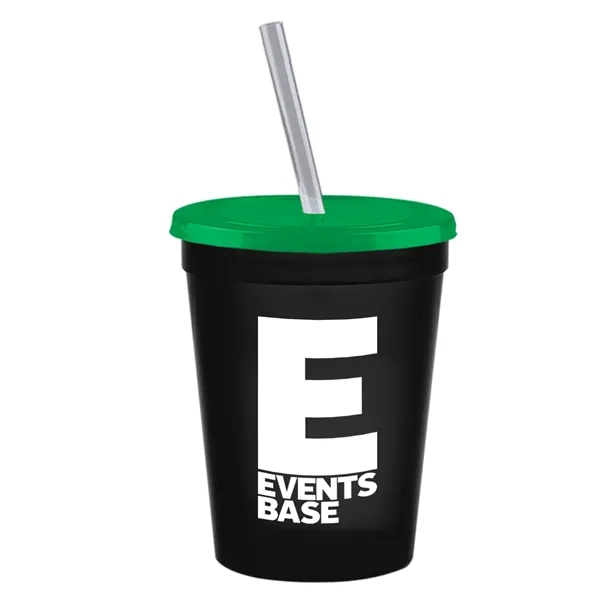 Molded in USA 16 oz. Stadium Cup with Lid & Straw... from ASI 40480 Koozie Group