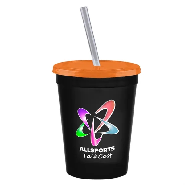Molded in USA 16 oz. Stadium Cup with Lid & Straw... from ASI 40480 Koozie Group
