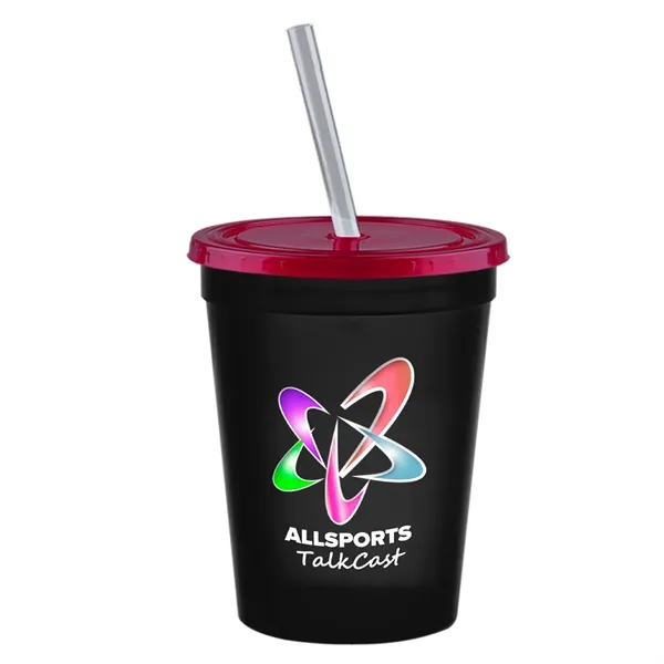 Molded in USA 16 oz. Stadium Cup with Lid & Straw... from ASI 40480 Koozie Group