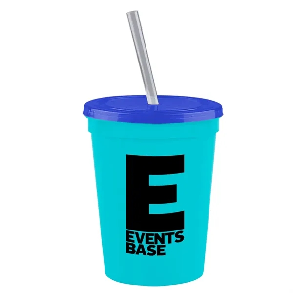 Molded in USA 16 oz. Stadium Cup with Lid & Straw... from ASI 40480 Koozie Group