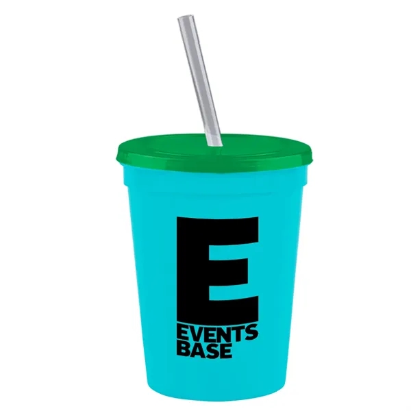 Molded in USA 16 oz. Stadium Cup with Lid & Straw... from ASI 40480 Koozie Group