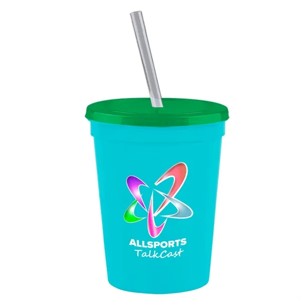 Molded in USA 16 oz. Stadium Cup with Lid & Straw... from ASI 40480 Koozie Group