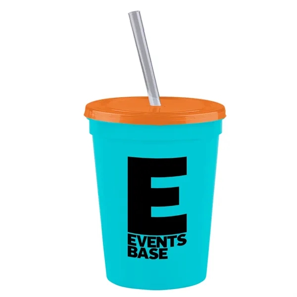 Molded in USA 16 oz. Stadium Cup with Lid & Straw... from ASI 40480 Koozie Group