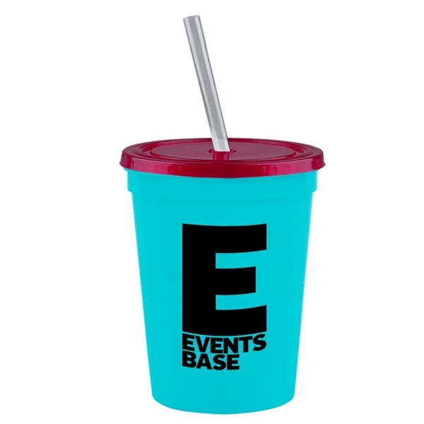 Molded in USA 16 oz. Stadium Cup with Lid & Straw... from ASI 40480 Koozie Group