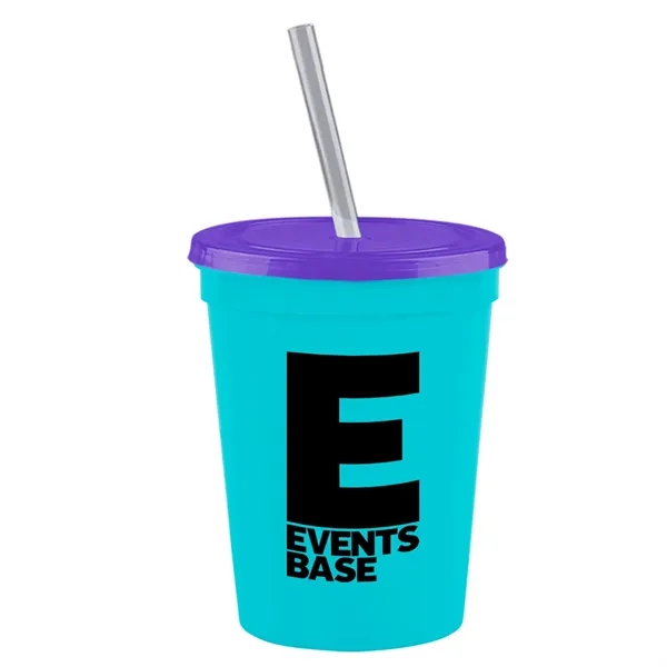 Molded in USA 16 oz. Stadium Cup with Lid & Straw... from ASI 40480 Koozie Group