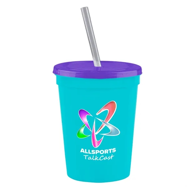 Molded in USA 16 oz. Stadium Cup with Lid & Straw... from ASI 40480 Koozie Group
