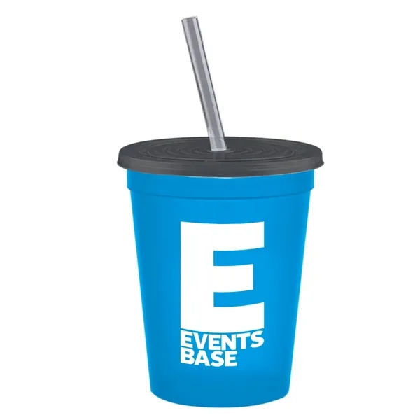 Molded in USA 16 oz. Stadium Cup with Lid & Straw... from ASI 40480 Koozie Group