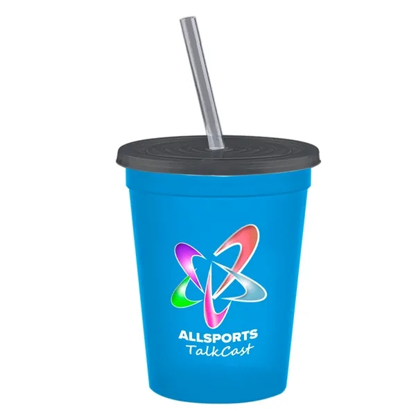 Molded in USA 16 oz. Stadium Cup with Lid & Straw... from ASI 40480 Koozie Group