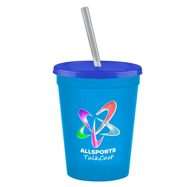 Molded in USA 16 oz. Stadium Cup with Lid & Straw... from ASI 40480 Koozie Group