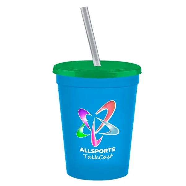 Molded in USA 16 oz. Stadium Cup with Lid & Straw... from ASI 40480 Koozie Group