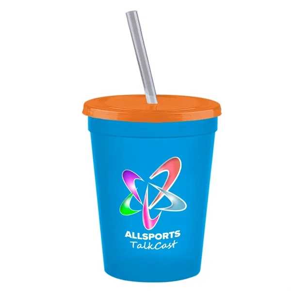 Molded in USA 16 oz. Stadium Cup with Lid & Straw... from ASI 40480 Koozie Group