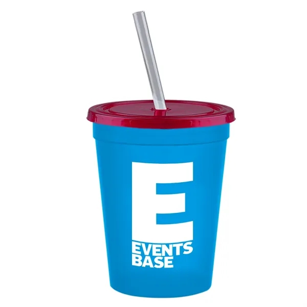 Molded in USA 16 oz. Stadium Cup with Lid & Straw... from ASI 40480 Koozie Group