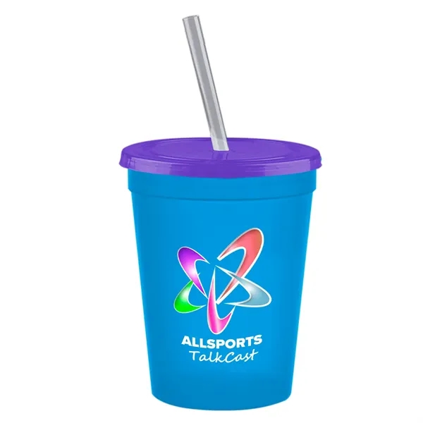 Molded in USA 16 oz. Stadium Cup with Lid & Straw... from ASI 40480 Koozie Group