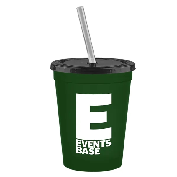 Molded in USA 16 oz. Stadium Cup with Lid & Straw... from ASI 40480 Koozie Group