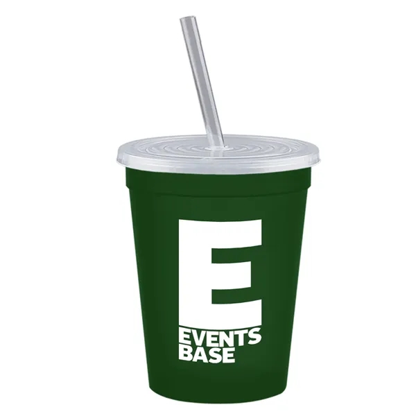 Molded in USA 16 oz. Stadium Cup with Lid & Straw... from ASI 40480 Koozie Group