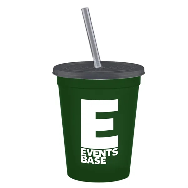 Molded in USA 16 oz. Stadium Cup with Lid & Straw... from ASI 40480 Koozie Group