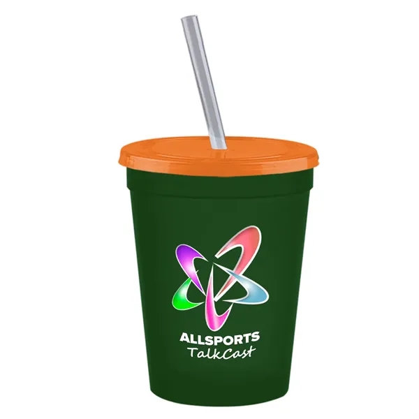 Molded in USA 16 oz. Stadium Cup with Lid & Straw... from ASI 40480 Koozie Group