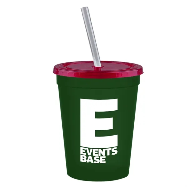 Molded in USA 16 oz. Stadium Cup with Lid & Straw... from ASI 40480 Koozie Group