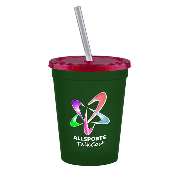 Molded in USA 16 oz. Stadium Cup with Lid & Straw... from ASI 40480 Koozie Group