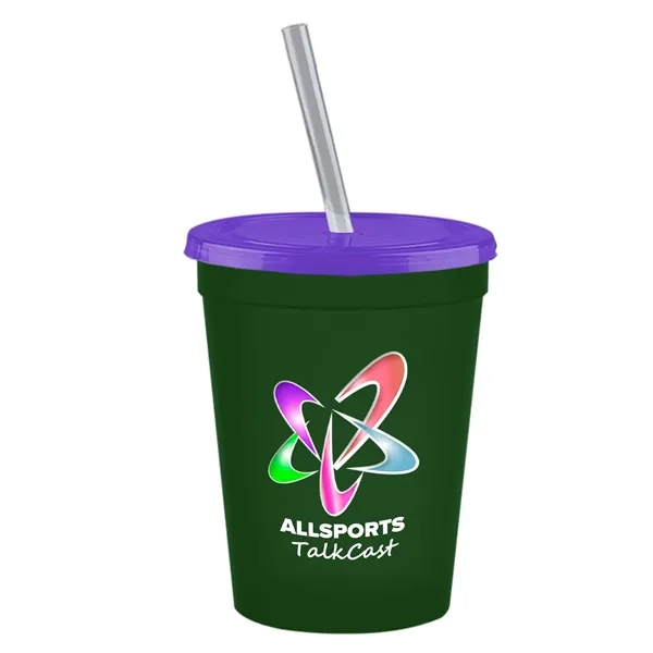 Molded in USA 16 oz. Stadium Cup with Lid & Straw... from ASI 40480 Koozie Group