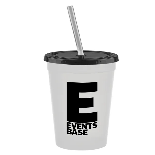 Molded in USA 16 oz. Stadium Cup with Lid & Straw... from ASI 40480 Koozie Group