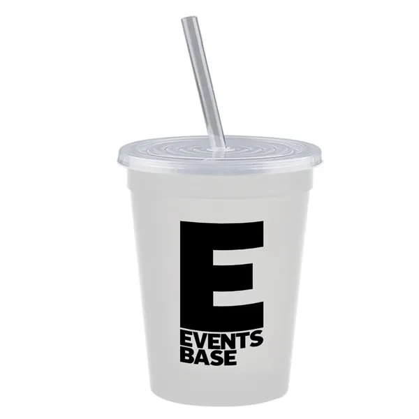 Molded in USA 16 oz. Stadium Cup with Lid & Straw... from ASI 40480 Koozie Group