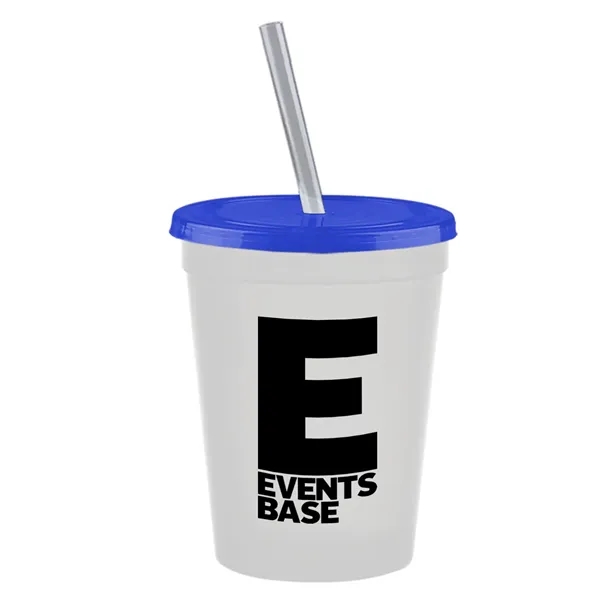 Molded in USA 16 oz. Stadium Cup with Lid & Straw... from ASI 40480 Koozie Group