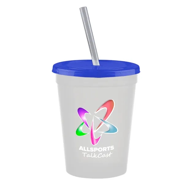 Molded in USA 16 oz. Stadium Cup with Lid & Straw... from ASI 40480 Koozie Group
