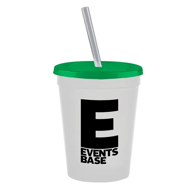 Molded in USA 16 oz. Stadium Cup with Lid & Straw... from ASI 40480 Koozie Group
