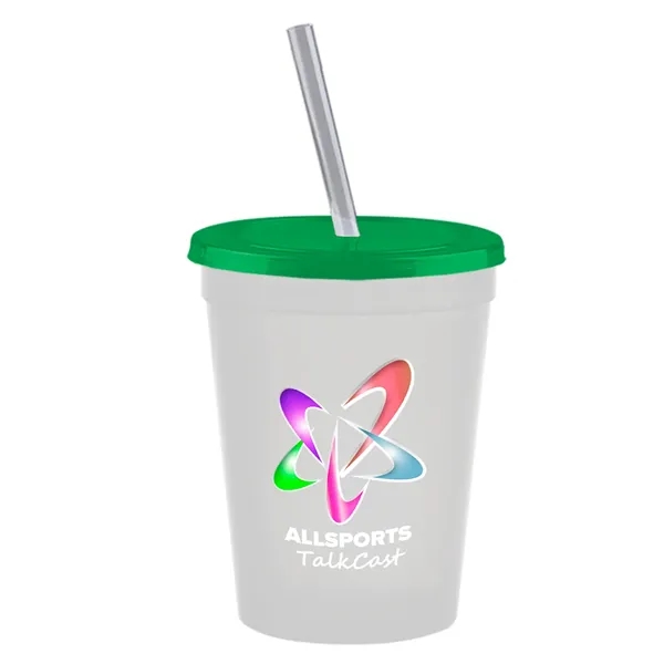 Molded in USA 16 oz. Stadium Cup with Lid & Straw... from ASI 40480 Koozie Group