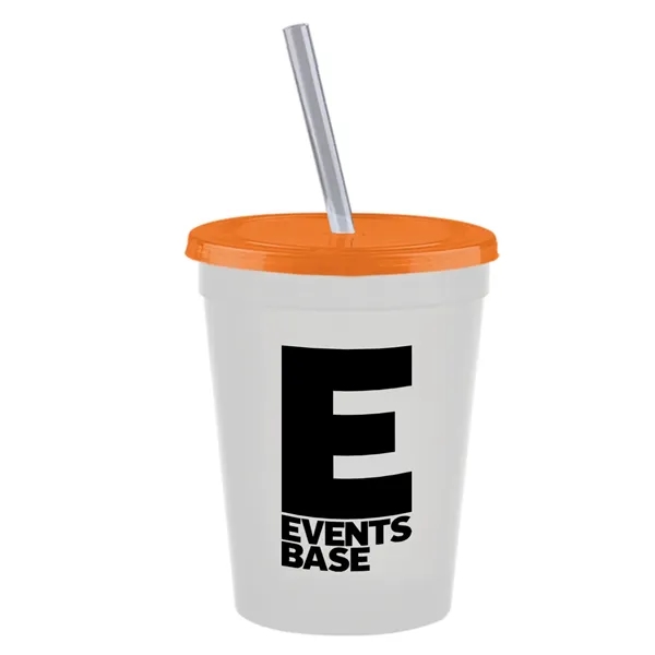 Molded in USA 16 oz. Stadium Cup with Lid & Straw... from ASI 40480 Koozie Group