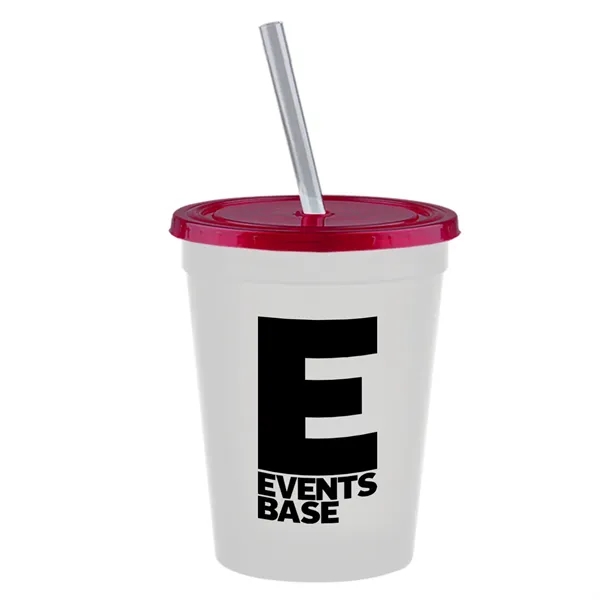 Molded in USA 16 oz. Stadium Cup with Lid & Straw... from ASI 40480 Koozie Group