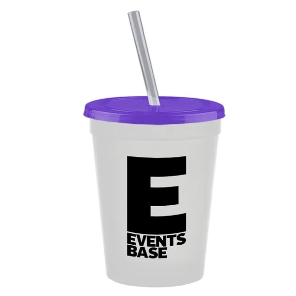 Molded in USA 16 oz. Stadium Cup with Lid & Straw... from ASI 40480 Koozie Group