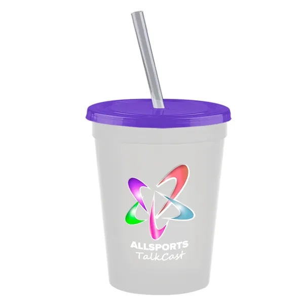 Molded in USA 16 oz. Stadium Cup with Lid & Straw... from ASI 40480 Koozie Group