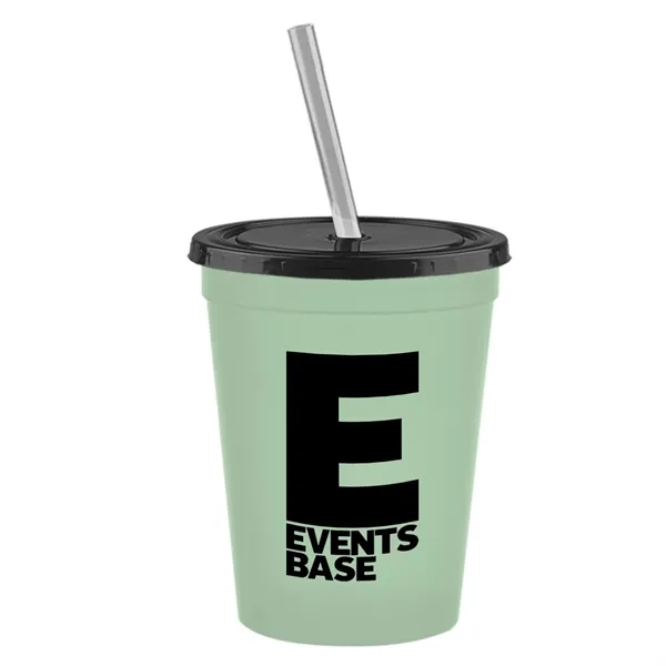 Molded in USA 16 oz. Stadium Cup with Lid & Straw... from ASI 40480 Koozie Group