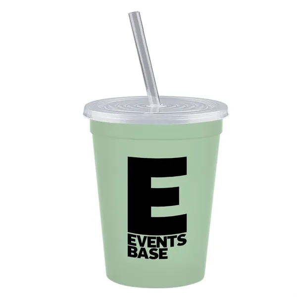 Molded in USA 16 oz. Stadium Cup with Lid & Straw... from ASI 40480 Koozie Group