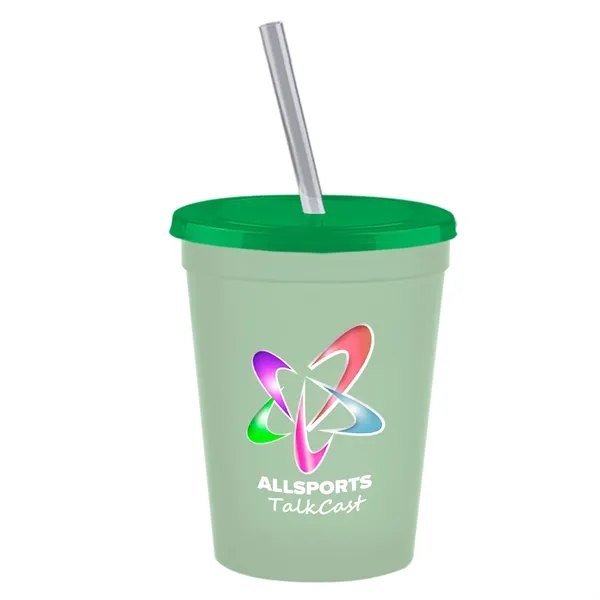 Molded in USA 16 oz. Stadium Cup with Lid & Straw... from ASI 40480 Koozie Group