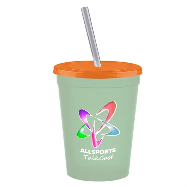 Molded in USA 16 oz. Stadium Cup with Lid & Straw... from ASI 40480 Koozie Group