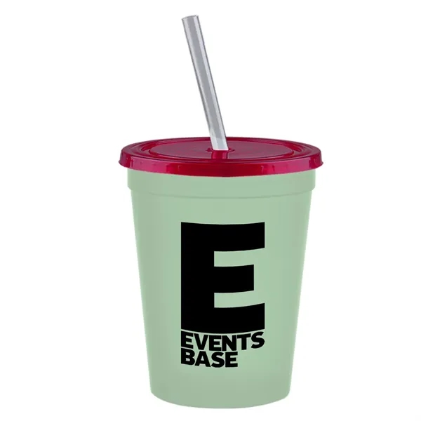 Molded in USA 16 oz. Stadium Cup with Lid & Straw... from ASI 40480 Koozie Group