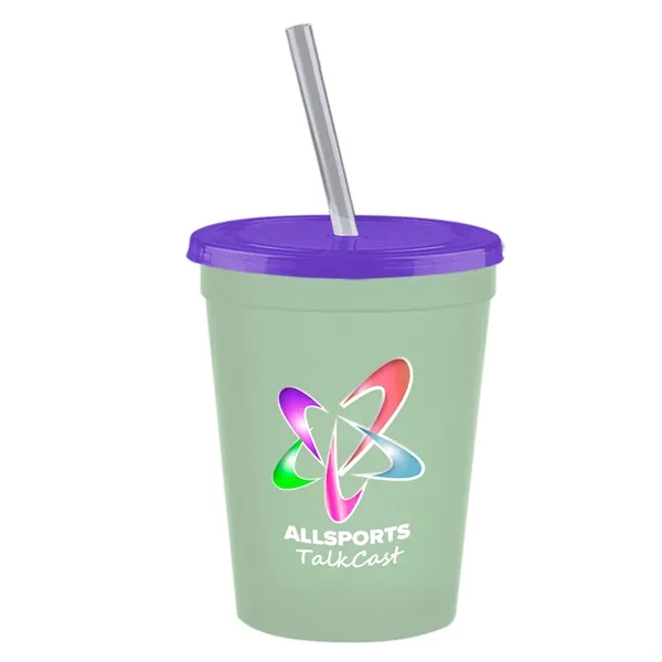 Molded in USA 16 oz. Stadium Cup with Lid & Straw... from ASI 40480 Koozie Group