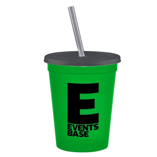 Molded in USA 16 oz. Stadium Cup with Lid & Straw... from ASI 40480 Koozie Group