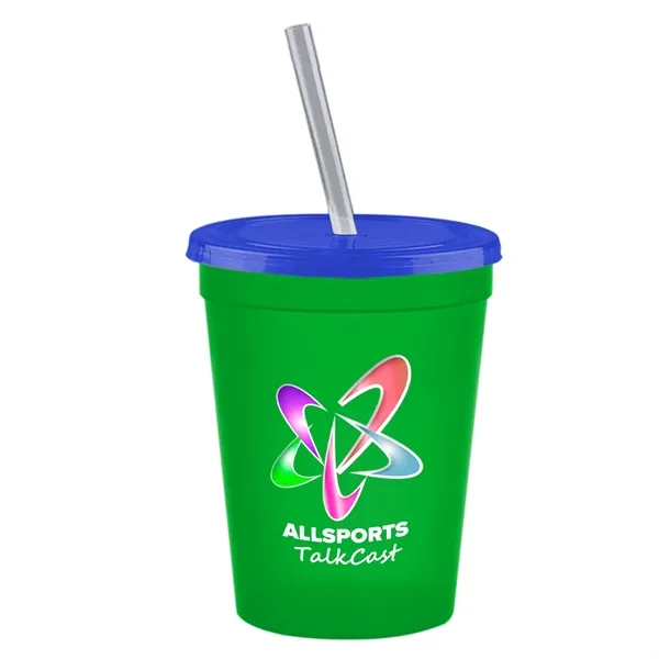 Molded in USA 16 oz. Stadium Cup with Lid & Straw... from ASI 40480 Koozie Group