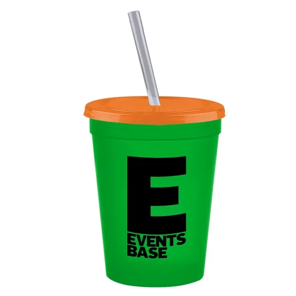 Molded in USA 16 oz. Stadium Cup with Lid & Straw... from ASI 40480 Koozie Group