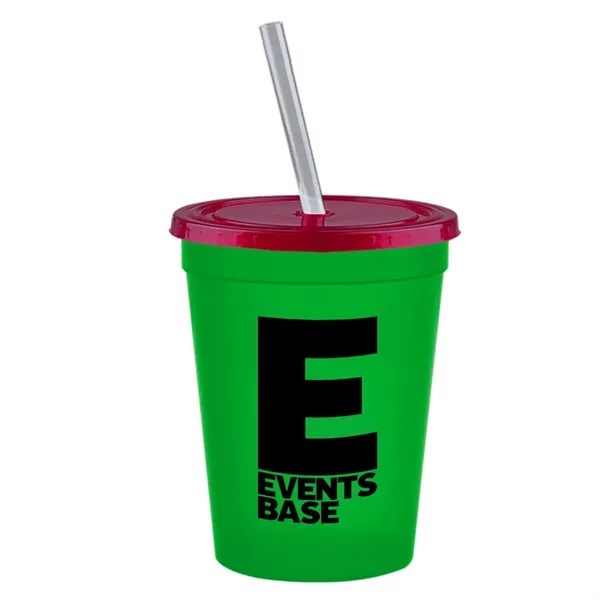 Molded in USA 16 oz. Stadium Cup with Lid & Straw... from ASI 40480 Koozie Group