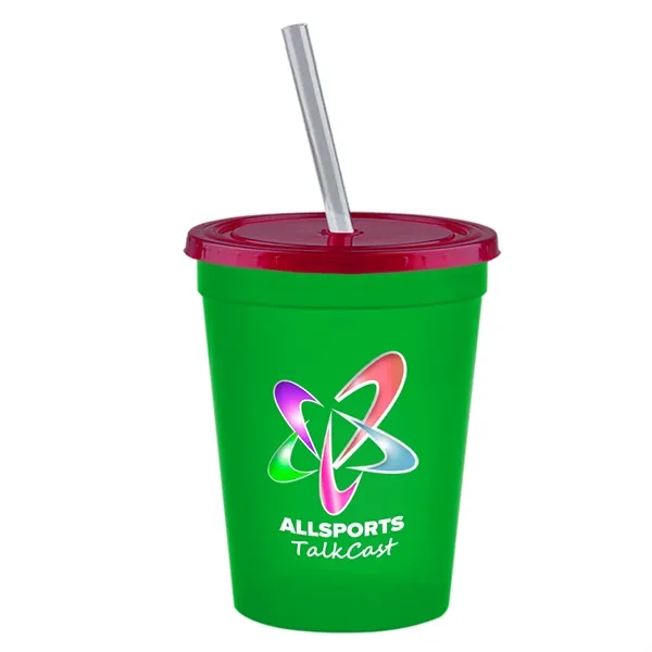 Molded in USA 16 oz. Stadium Cup with Lid & Straw... from ASI 40480 Koozie Group