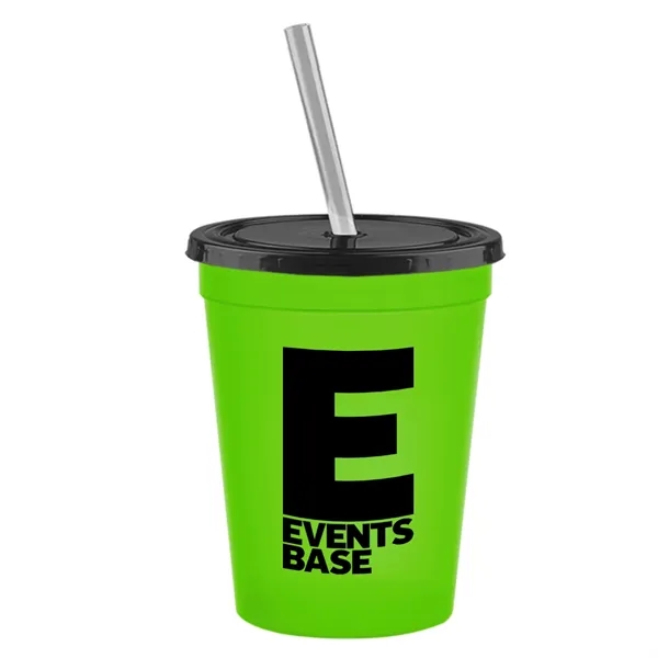 Molded in USA 16 oz. Stadium Cup with Lid & Straw... from ASI 40480 Koozie Group