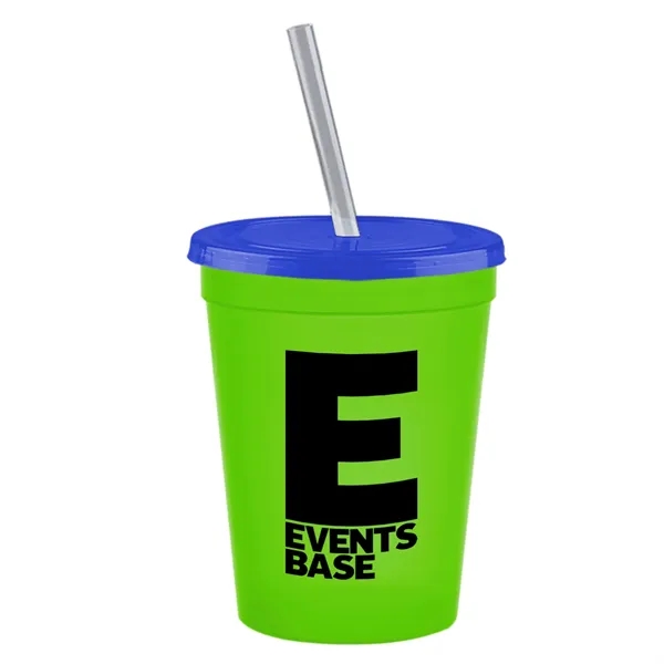 Molded in USA 16 oz. Stadium Cup with Lid & Straw... from ASI 40480 Koozie Group