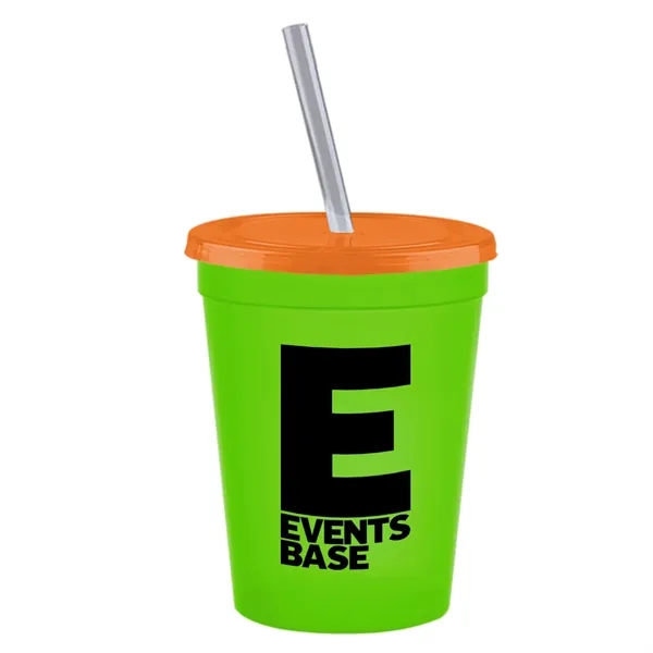 Molded in USA 16 oz. Stadium Cup with Lid & Straw... from ASI 40480 Koozie Group