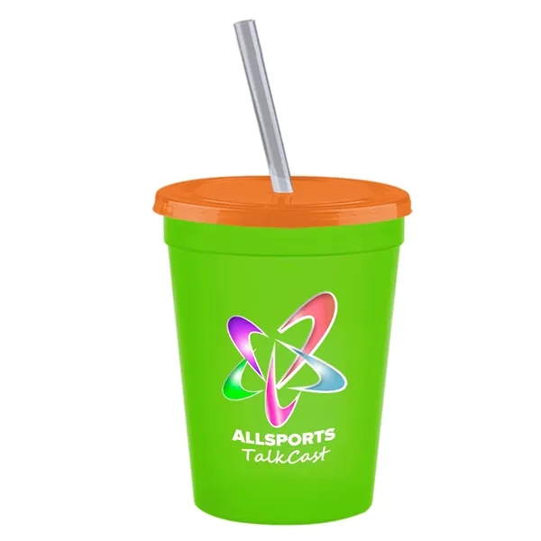 Molded in USA 16 oz. Stadium Cup with Lid & Straw... from ASI 40480 Koozie Group